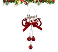 Hanging Bell, Christmas Decorations Home, Decorative Wall Mantel Accent, Front Door Hanging Accessory, Soft Touch Flocked Finish, Perfect for Garden Backyard Setup, Seasonal Celebration Item