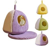 Hanging Bird Nest for Winter Warmth,Cozy Plush Small Bird Nests House Hamster Nest for Cage,Winter Warm Birds Bed with Mat for Indoor Outdoor (Purple, S:17 * 17 * 17cm/6.69 * 6.69 * 6.69in)