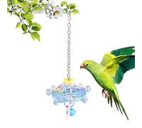 Hanging Bird Toys, Interactive Parakeet Play Wheel, 8 Inches Rotating Pet Enrichment Toy, Bird Cage Activity Wheel Hook, Parrot Cage Accessory with Bright Style, Playtime for Macaws Lovebird Conure
