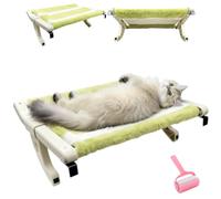 Hanging Cat Bed,Strong Support Cat Bedside Hammock & Window Hammock,No Drilling Cats Hammock Bed Window Perch with Removable Pad,Plush Fleece Comfort Lounge Sleeper for Indoor Cats (1Pcs)