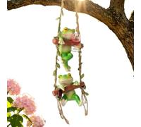 Hanging Climbing Frog Garden Decor - Resina and Rope 9x20cm 3.54x7.87in