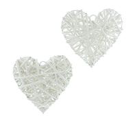 hanging decorations 2 White Hearts Rattan by Frank