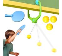 Hanging Door Pong - 7.87x10.24 Inches Pong Doorway Game, Tennis Trainer With Racket & Balls, Over The Door For Children Teens | Beginners Athletes Indoor Home Apartment Bedroom Use