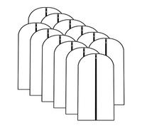 Hanging Garment Bags 12 Pack Breathable Suit Bag Covers with Zip PEVA Clothes Cover Bags Coat Garment Bags Waterproof Dress Cover Bags for Wardrobe Storage and Travel, Clothes Covers for Coats