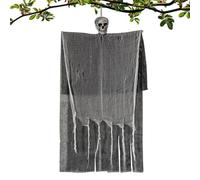 Hanging Ghost Skeleton - Scary Ghost Halloween Prop, Spooky Outdoor Skeleton, Creepy Floating Ghoul Ornament | Horrifying Suspended Phantom Decoration Eerie Air-Blown Banshee Effigy for Haunted