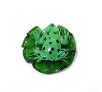 Hanging Glass Lotus Leaf Pendant Mini Frog Accessories Garden Festival Party Decor Supplies,Verde,alrededor De 5.3X5.3cm