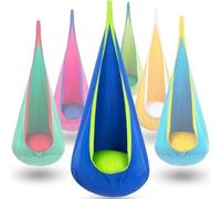 Hanging Hammock, pod Swing Seat with Inflatable Cushion, pod Swing Seat, Load Capacity up to 80 kg, Complete with All Accessories(Blue 1)