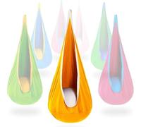 Hanging Hammock, pod Swing Seat with Inflatable Cushion, pod Swing Seat, Load Capacity up to 80 kg, Complete with All Accessories(Orange)