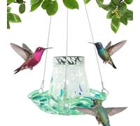 Hanging Hummingbird Feeder - 8,66 x 17,72 cm en Solar Powered Humming Bird Feeders for Outdoors | Leak Proof Birdbath Feeding Supplies, Garden Decor Lawn Ornaments for Women Men Birthday