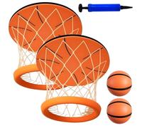 Hanging Indoor Basketball Hoop, Portable Ceiling Swish Indoor Mini Basketball Hoops, Funny Wall Mount Sports Bedroom & Outdoor Play Game with Ball, Ceiling Swish Indoor (2 Set)