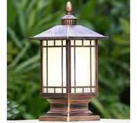 Hanging Lamp 1-Pack Large Columns Lamp Led Outdoor Post Lights with Glass Post Cap Lights Waterproof Ip54 Modern Luxury Lighting Fixtures for Garden Yard Patio Modern Lamp - No Solar/Bronze/a