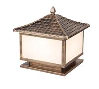 Hanging Lamp 15.7" Black/Bronze Column Lighting, Garden Outdoor Columns Lamp,Ip54 Waterproof - E26 Led Bulb Exterior Retro Patio Pillar Head Lights with Aluminum Housing for Front Yard, Garden Porch/