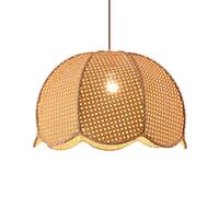 Hanging Lamp 19.7" Bamboo Art Pendant Lights,Bohemian Rattan Chandelier in Beige, Hand Woven Ceiling Light Fixtures Wicker Chandelier,For Kitchen Island Dining Room Living Room Farmhouse/40Cm/a