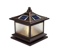 Hanging Lamp 19.7" Square Solar Outdoor Lights Landscape Lighting for Garden Column Lamp Ip54 Waterproof Fence Posts Cap Lights with Glass for Garden Yard Gate Walkway outside Decorations 1-Pack/40Cm