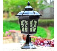 Hanging Lamp 19.7Inch Exterior Pole Light Black Bronze Outdoor Light Post Modern Die-Cast Aluminum Light Fixture, Clear Glass Shade, Outdoor Pillar Light for Porch Garden Patio Pathways 4X4 5X5 Wood