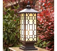 Hanging Lamp 20.4'' Long Style Column Light,Glass Lantern Column Lamp 110-240Vreplace Bulb,Garden Light,Ip54 Waterproof Outdoor Post Light, Base E26,Aluminium Post Lamp for Garden,Yard,Driveway Fence