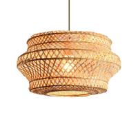 Hanging Lamp Bamboo Hand-Woven Lamp Shade Rattan Chandelier for Dining Room 1-Pack 23.6 in Bamboo Basket Hanging Light 1-Lights for Living Room Kitchen Farmhouse Lighting Fixtures