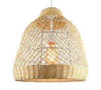 Hanging Lamp Bamboo Illumination Pendant Light,Boho Rattan Hanging Light,13.7" Hand Woven Ratta Basket Chandelier E26 Base Wicker for Kitchen Island for Kitchen Island Dining Bedroom Living Room Rest