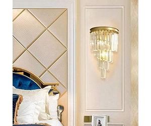 Hanging Lamp Crystal Wall Lamp Light Creative Bedroom Living Room Wall Lamp Garden Bar Restaurant Lamps Lighting Pendant Lamp (Size : Gold)