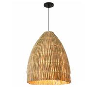 Hanging Lamp Farmhouse Pendant Light Fixtures, Japanese Style Rattan Lamp Shade for Kitchen Island, Antique Hallway 15.7“ Woven Light Fixtures Ceiling Hanging for Dining Room Bedroom Cafes