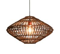 Hanging Lamp Farmhouse Style Dark Brown Pendant Light Large Rattan Lighting Hallway Large Hanging Lamp Rustic Asian Wicker Ceiling Chandelier Light for Living Kitchen Dining Room/56Cm/a