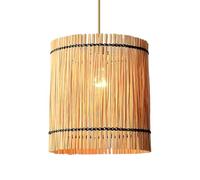 Hanging Lamp Farmhouse Style Hanging Light Bamboo Rattan Lamp Shade Handwoven 1-Light Rattan Cage Hanging Lamp Adjustable Basket Ceiling Lamp for Bedroom Living Room Dining Rooms 1-Pack