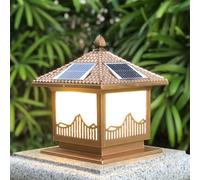 Hanging Lamp High Voltage Wired Column Lights 15.7 inch Square Post Lamps for Outdoor 4X4 5X5 Wood Post Solar Led Lights 3000K Warm White Fence Posts Cap Lights for Garden Deck Patio Outsides/Bronze/