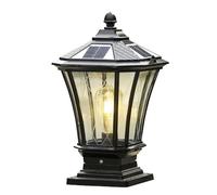 Hanging Lamp Lamp Black Post Light Outdoor Waterproof Fixtures Hard Wired Fence Posts Cap Lamp with Glass Lantern-Yard, Modern Solar Lamps with Aluminum Housing for Patio Garden Deck outside 1-Pack/3