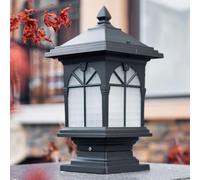 Hanging Lamp Outdoor 15.3" Post Lights,Modern Fence Pillar Light Hardwired,Ip54 Waterproof Column Lamp 3000K Lantern Patio Lighting High Voltage Wired Deck Aluminum Lamps for Garden Yard Gate Walkway