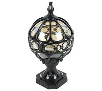 Hanging Lamp Outdoor Column Lights in Black - European Pole Post Light Fixtures Bronze Outdoor Light with Pier Mount Bronze 4.3 inch 1 Packs Exterior Yard Garden Glass Lights for Porch Patio outside