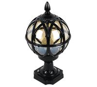 Hanging Lamp Outdoor Column Lights, Traditional Waterproof Garden Post Packs Black Bronze Pole Lantern Lighting Fixture 1 with Pier Mount Base, Exterior Lamp Post Lantern with Globe Glass for Garden