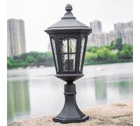 Hanging Lamp Outdoor Lamp for Front Door Waterproof Anti-Rust Black Post Lights 1-Pack Post Lights Outdoor, with Seeded Glass Shade Waterproof for Garden Patio Pathway Porch Garage and Patio E26/B/a