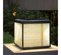 Hanging Lamp Outdoor Led Post Lights, Large Pillar Cap Lamp Waterproof Ip54 Lantern Modern Solar Lighting 7.87'' Aluminum Column Lights for Patio Driveway Posts Garden Yard Decoration - Black/50Cm/a