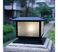 Hanging Lamp Outdoor Square Post Lights Matte Black Landscape Lights - Dimmable 4 Colors Led Outdoor Post Cap Lights Waterproof Aluminum Pillar Head Light for Garden Deck Patio outside 1-Pack/30Cm/a