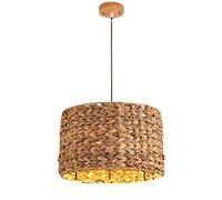 Hanging Lamp Rustic Pendant Light Fixture - Hollow Ceiling Lamp Large Farmhouse Rattan Cage Hanging Ceiling Lamp Shade Boho Style Living Room Decor Pendant Lamps for Dining Room Kitchen Island Sink L