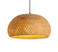 Hanging Lamp Zen Bird'S Nest Chandelier Bamboo Pendant Light Fixture for Dining Room, Hand-Woven, Creative Rattan Lamp E27 Socket - Natural Wicker Chandeliers for Dining Room Kitchen Island Pool Tabl
