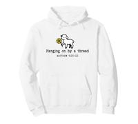 Hanging On by A Thread Jesus Sheep Bible Matthew 9 20-22 Sudadera con Capucha