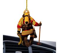 Hanging Ornament - Acrylic, 3.15x3.94in Fireman Figurine Decorative Pendant | Lightweight Tree Hanging Decor, Firefighter Ornament For Christmas Trees, Party Decorations, Holiday Displays