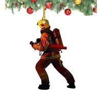 Hanging Ornament - Acrylic, 3.15x3.94in Fireman Figurine Decorative Pendant | Lightweight Tree Hanging Decor, Firefighter Ornament For Christmas Trees, Party Decorations, Holiday Displays