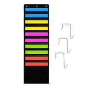 Hanging Paper Storage Pocket, 12 X Inch with 3 Pieces Hooks for Holdin