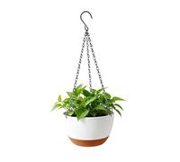 Hanging Planter Pot Flower Basket-Removable Tray Drainage Design, Decorative Garden Greenery Holder, Wall Balcony Window Display Accessory, Indoor Outdoor Plant Growth Container, Patio Porch Shelf Bot