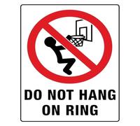 Hanging Prohibited On Ring Metal Plaque For Warehouse Area 12x8 Inch