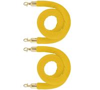 Hanging Queue Divider Crowd Control Barrier Rope with Gold Hooks,Twisted Stanchion Velvet Rope, for Hotels Front Lobby, Easy to Install(Yellow,0.9m/3ft/36inch)