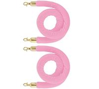 Hanging Queue Divider Crowd Control Barrier Rope with Gold Hooks,Twisted Stanchion Velvet Rope, for Hotels Front Lobby, Easy to Install(Pink,1m/3.3ft/39inch)