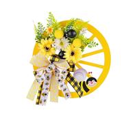 Hanging Roulette Wheel Wreath Artificial Wooden Reusable Garland for Wall Front Door Decoration and Christmas Party Decor(D)