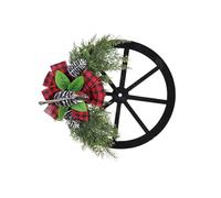 Hanging Roulette Wheel Wreath Artificial Wooden Reusable Garland for Wall Front Door Decoration and Christmas Party Decor(A)