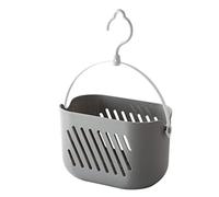 Hanging Shower Caddy Plastic Hanging Shower Caddy Basket Portable Kitchen Organizer Storage Basket with Hook for Home Grey (Color : Grey)