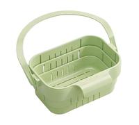 Hanging Sink Drain Basket, Foldable Kitchen Sink Strainer Basket, Expandable No-Drill Colander for Fruits Vegetables Drying & Space Saving Kitchen Storage Organizer (Green)