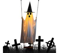 Hanging Suspended Swing Ghost Decorations I Outdoor Decor Spooky LED Lights | Hanging Suspended Swing Light Up Halloween Scary Ghost For Outdoor Indoor Front Door Patio Yard Garden Terrace Lawn Tree