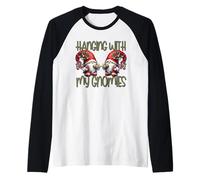 Hanging with My Gnomies For Xmas Family Cute Christmas GNOME Camiseta Manga Raglan